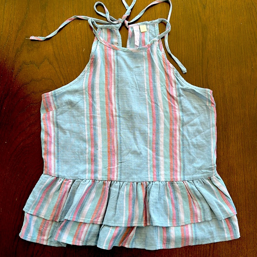 Francesca’s Alya chambray halter top